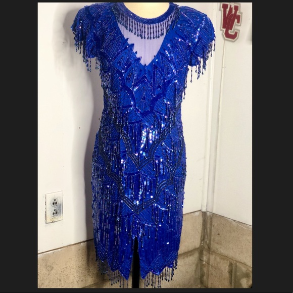 Dresses & Skirts - Vintage Lawrence Kazar Silk Beaded Gatsby Dress